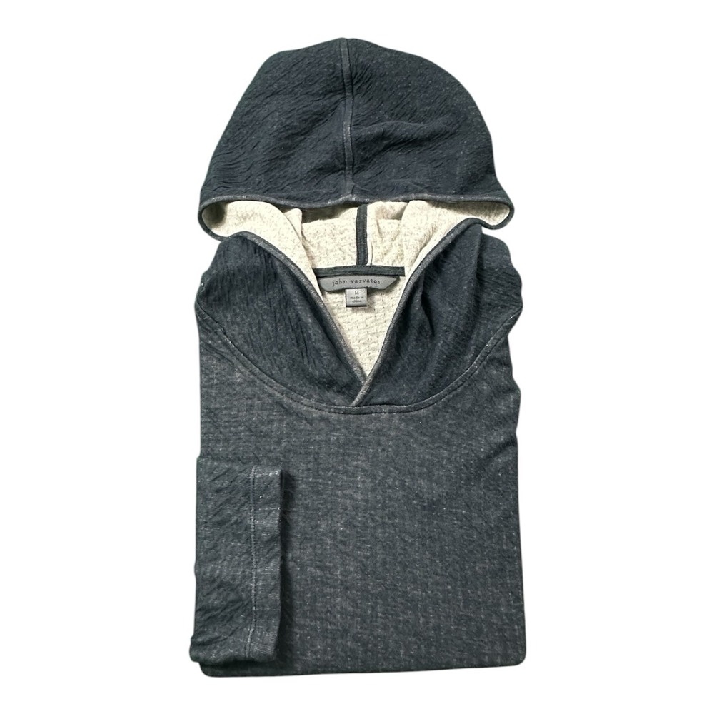John Varvatos Collection Blue Cotton Stretch Mens Hoodie Size Medium M
